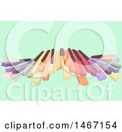 Poster, Art Print Of Row Of Colorful Piano Keys On Green