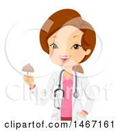 Female Doctor Holding A Psychadelic Mushroom
