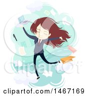 Poster, Art Print Of Young Business Woman Surrounded By Tasks