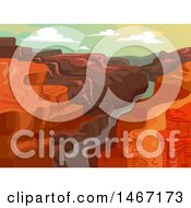 Poster, Art Print Of Landscape Background Of A River In A Canyon