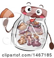 Clipart Of A Jar Of Psychedelic Mushrooms Royalty Free Vector Illustration