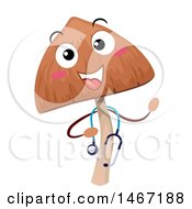 Clipart Of A Psychedelic Mushroom Mascot Wearing A Stethoscope Royalty Free Vector Illustration