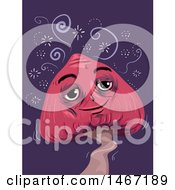 Clipart Of A High Psychedelic Mushroom Mascot Royalty Free Vector Illustration