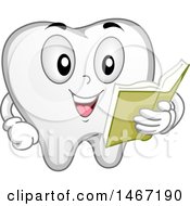 Poster, Art Print Of Tooth Mascot Reading A Book