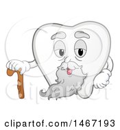 Clipart Of A Wisdom Tooth Mascot With A Cane Royalty Free Vector Illustration