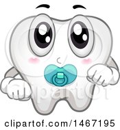 Poster, Art Print Of Baby Tooth Mascot With A Pacifier