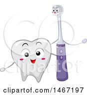 Poster, Art Print Of Happy Electric Toothbrush Mascot And Tooth