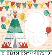 Poster, Art Print Of Native American Indian Tipi Party Invitation