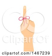 Clipart Of A Hand With A Red Ribbon Reminder On An Index Finger Royalty Free Vector Illustration