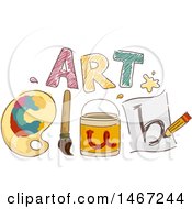Poster, Art Print Of Sketched Design Of Items Spelling Out Art Club