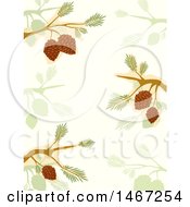Poster, Art Print Of Background Of Branches And Cones