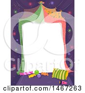 Poster, Art Print Of Blank Piece Of Paper With Blankets Pillows And Candy For A Slumber Party Or Glamping Invite