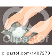 Poster, Art Print Of Drug Addict Spreading A Tin Foil Filled With A White Powder