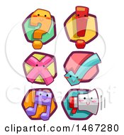 Clipart Of Punctuation Character Icons Royalty Free Vector Illustration by BNP Design Studio