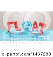 Poster, Art Print Of Volleyball In The Word Float On The Surface Of Water