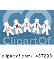 Clipart Of A Row Of Cut Out Paper People With The Word Unity Over Blue Royalty Free Vector Illustration