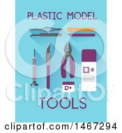 Plastic Model Tools With Text On Blue