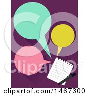 Poster, Art Print Of Notepad And Speech Balloons