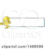 Poster, Art Print Of Golden Trophy Cup Mascot Playing Football By A Blank Banner