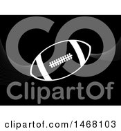 Clipart Of A White American Football On A Wave Over Black Royalty Free Vector Illustration