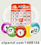 Clipart Of A Bingo Card And Colofrul Numberd Balls Royalty Free Vector Illustration