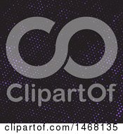 Poster, Art Print Of Background Of Purple Halftone Dots On Black