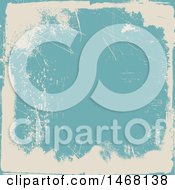 Clipart Of A Scratched Beige And Blue Background Royalty Free Vector Illustration
