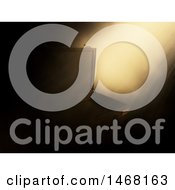 Clipart Of A Light Shining Down On A Dark 3d Briefcase Royalty Free Illustration