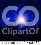 Clipart Of A Silhouetted Group Of Party People Royalty Free Vector Illustration
