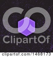 Clipart Of A Blank Frame On Purple Halftone Dots On Black Royalty Free Vector Illustration