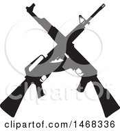 Poster, Art Print Of Silhouetted Crossed Rifle Design