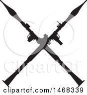 Clipart Of A Silhouetted Crossed Rifle Design Royalty Free Vector Illustration