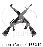 Poster, Art Print Of Distressed Crossed Rifle Design