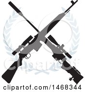 Poster, Art Print Of Crossed Rifle Design And Wreath