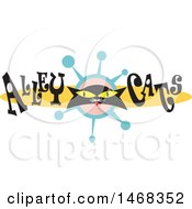 Poster, Art Print Of Black Kitty Face In A Retro Design With Alley Cats Text