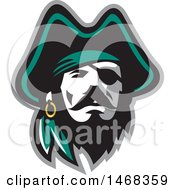 Poster, Art Print Of Retro Male Pirate Captain In A Tricorn Hat With An Eye Patch
