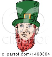 Poster, Art Print Of Sketched Leprechaun Face