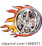Poster, Art Print Of Fiery Car Wheel Rim