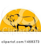 Poster, Art Print Of Profiled Brahman Bull In A Half Circle