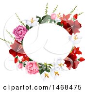 Clipart Of A Floral Wedding Frame Royalty Free Vector Illustration by Vector Tradition SM