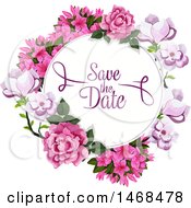 Poster, Art Print Of Floral Wedding Save The Date Design