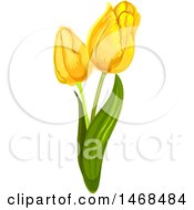 Clipart Of Yellow Tulip Flowers Royalty Free Vector Illustration by Vector Tradition SM