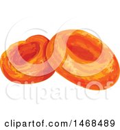 Clipart Of Painted Styled Dried Apricots Royalty Free Vector Illustration