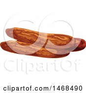 Clipart Of Painted Styled Dried Fruit Royalty Free Vector Illustration