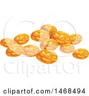 Clipart Of Painted Styled Dried Raisins Royalty Free Vector Illustration