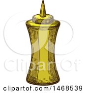 Poster, Art Print Of Sketched Bottle Of Mustard