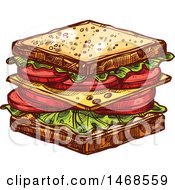 Poster, Art Print Of Sketched Sandwich