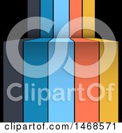 Poster, Art Print Of Colorful Infographic Banner Stripes Over Black