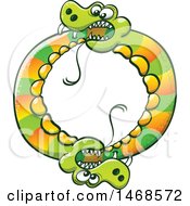 Clipart Of A Circle Of Snakes Biting Each Other Royalty Free Vector Illustration
