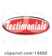 Red Testimonials Internet Website Button Clipart Illustration by Andy Nortnik